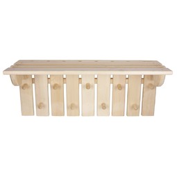 Полка-вешалка угловая 4-х рожковая 58x11x29 см, липа