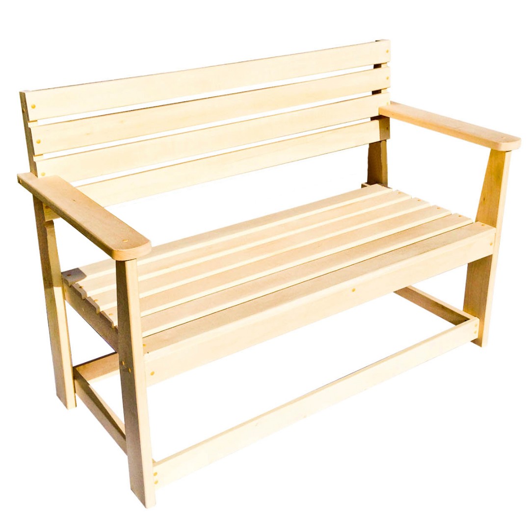 Скамья с подлокотниками 120x51x90см, липа