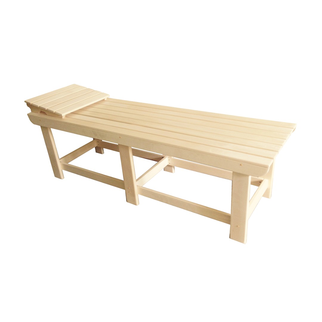 Лежак с подголовником 180x55x58см, липа
